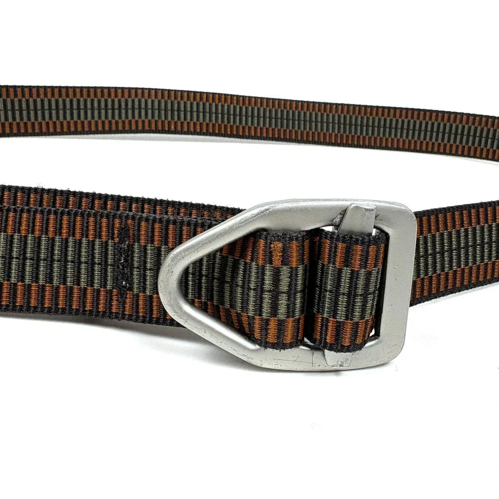 Cabelas x Bison Designs Last Chance Nylon Adj Belt Mens Sz XL Black Orange Green